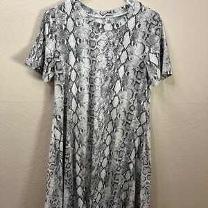Snake Print Short Sleeve Dress